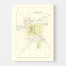 Vintage Map of Delavan, Illinois 1891