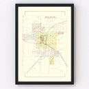 Vintage Map of Delavan, Illinois 1891