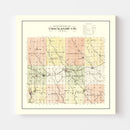 Vintage Map of Chickasaw County, Iowa 1892