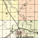 Vintage Map of Chickasaw County, Iowa 1892