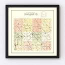 Vintage Map of Chickasaw County, Iowa 1892