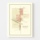 Vintage Map of Bassett, Iowa 1892