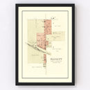 Vintage Map of Bassett, Iowa 1892