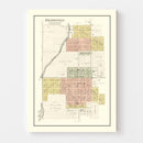 Vintage Map of Bradford, Iowa 1892