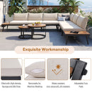 Modern Outdoor Sectional Sofa Set With Nesting Coffee Tables by HouseOfZazla