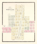 Vintage Map of Portland, North Dakota 1892