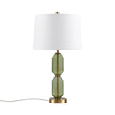 Faceted Green Glass Table Lamp