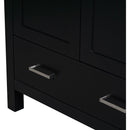 30' Black Bathroom Vanity with Single Sink, Combo Cabinet Undermount Sink, Bathroom Storage Cabinet with 2 Doors and a Drawer, Soft Closing, Multifunctional Storage, Solid Wood Frame