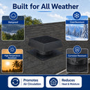 12" Flush Mount Trapezoid Solar Attic Vent with Dual Power Roof Exhaust Fan by HouseOfZazla