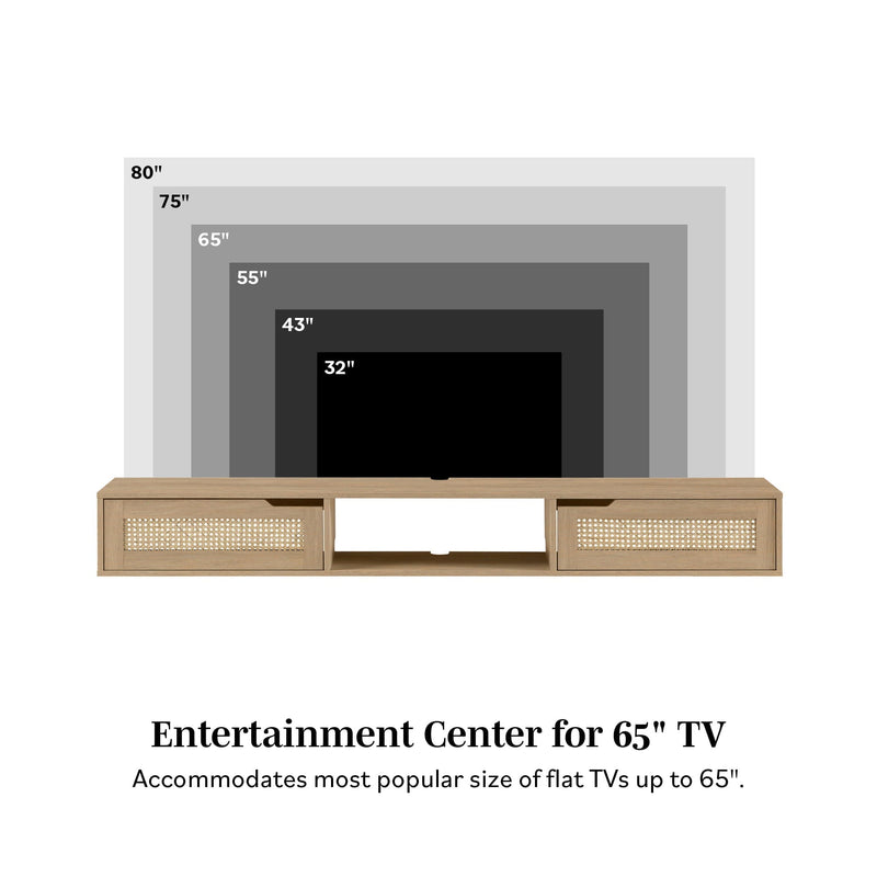 Hamkke Boho 2-Door Floating TV Stand