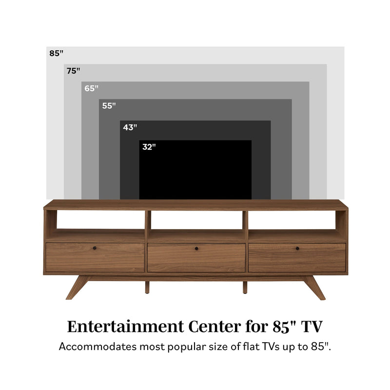 Mid-Century Kela Modern 3-Door TV Stand