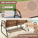 4 Pieces Patio Furniture Set with Rocking Bistro Chairs and Breathable Mesh Fabric-Coffee by LJGDeals
