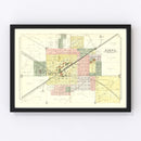 Vintage Map of Galva, Illinois 1893