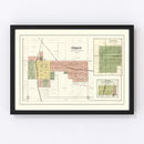 Vintage Map of Orion, Illinois 1893