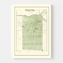 Vintage Map of Bishop Hill, Illinois 1893