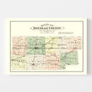 Vintage Map of Douglas County, Illinois 1893