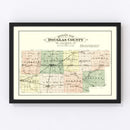 Vintage Map of Douglas County, Illinois 1893