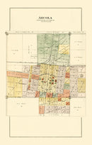 Vintage Map of Arcola, Illinois 1893