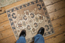 2x2.5 Vintage Distressed Oushak Square Rug Mat