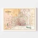 Vintage Map of Detroit, Michigan 1893