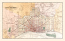 Vintage Map of Detroit, Michigan 1893
