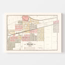 Vintage Map of Wayne, Michigan 1893