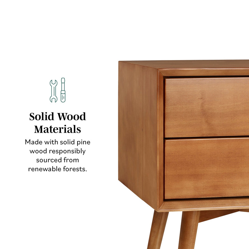 Mid-Century Solid Wood Nightstand Collection (1 or 2 Drawer)