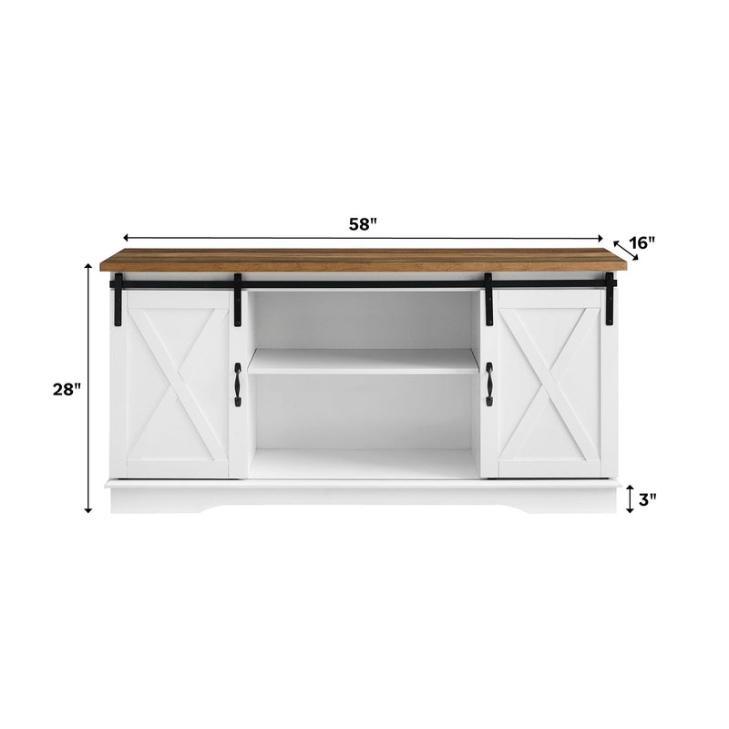 58" Sliding Barn Door TV Stand