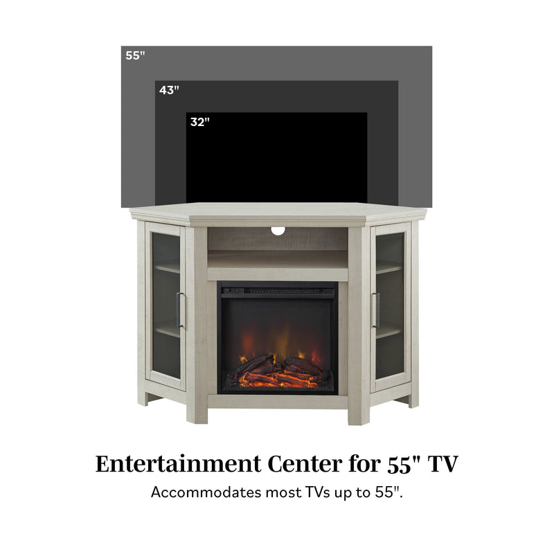 48" Wood Corner Fireplace TV Stand