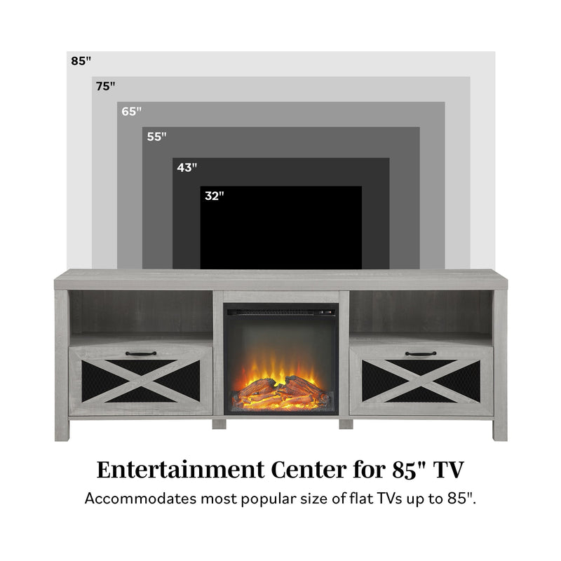 Farmhouse Abilene 70" Rustic Fireplace TV Stand