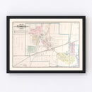 Vintage Map of Plymouth, Michigan 1893