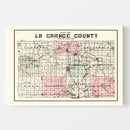 Vintage Map of Lagrange County, Indiana 1893