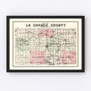 Vintage Map of Lagrange County, Indiana 1893