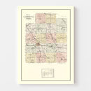 Vintage Map of Lapeer County, Michigan 1893