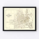 Vintage Map of Lapeer, Michigan 1893