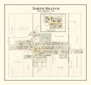 Vintage Map of North Branch, Michigan 1893