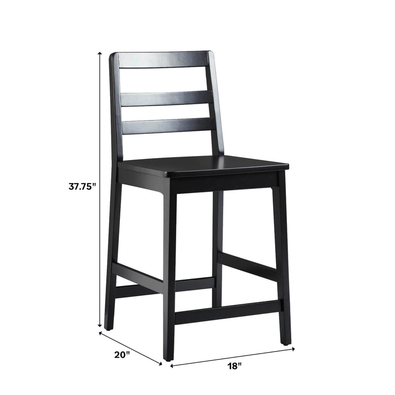 Erekson Solid Wood Ladder Back Bar Stool, Set of 2