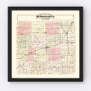 Vintage Map of McDonough County, Illinois 1893