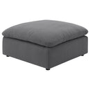 Greeley - Upholstered Square Ottoman With Cushion - Charcoal by HouseOfZazla