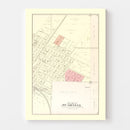 Vintage Map of Bushnell, Illinois 1893