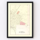 Vintage Map of Bushnell, Illinois 1893