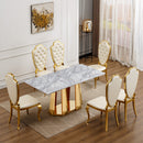 Marble Dining Table for 6 People