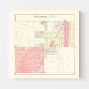 Vintage Map of Prairie City, Illinois 1893
