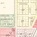 Vintage Map of Prairie City, Illinois 1893