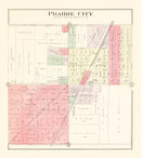 Vintage Map of Prairie City, Illinois 1893