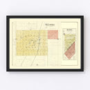 Vintage Map of Metamora, Illinois 1893