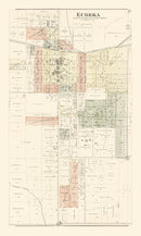 Vintage Map of Eureka, Illinois 1893