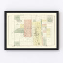 Vintage Map of Minonk, Illinois 1893