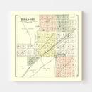 Vintage Map of Roanoke, Illinois 1893