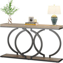 Console Table Narrow Long With Geometric Frame - Gray by HouseOfZazla